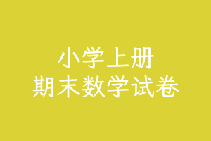 小学数学上册期末试卷（12套）含答案