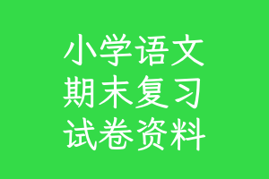 小学语文期末复习、试卷资料